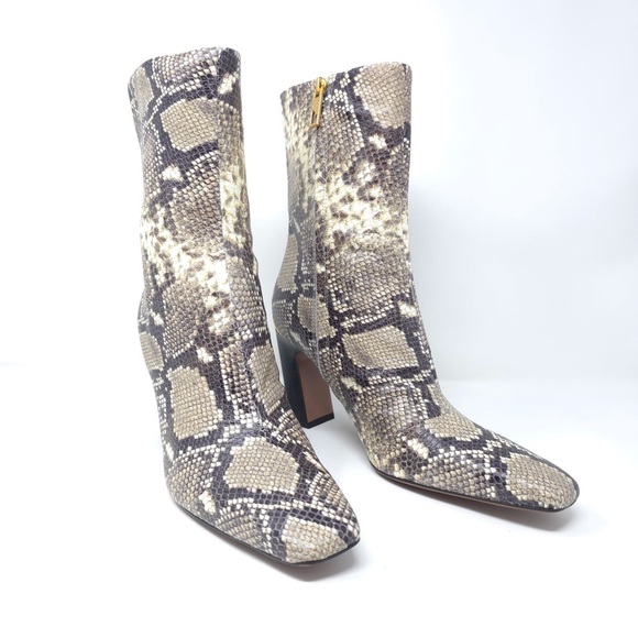Franco Sarto Briar Grey Snake Print Snip Toe Heel Booties - Picture 10 of 13